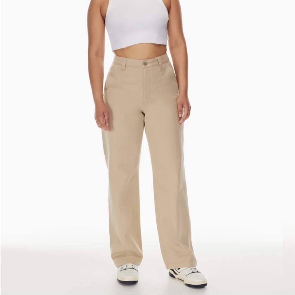 Aritzia TNA Tan Cargo Greenwich Pants Carpenter Neutral Casual Comfy Cotton 8
